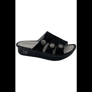 Alegria Leather Adjustable Slide Sandals Vinely - Medium